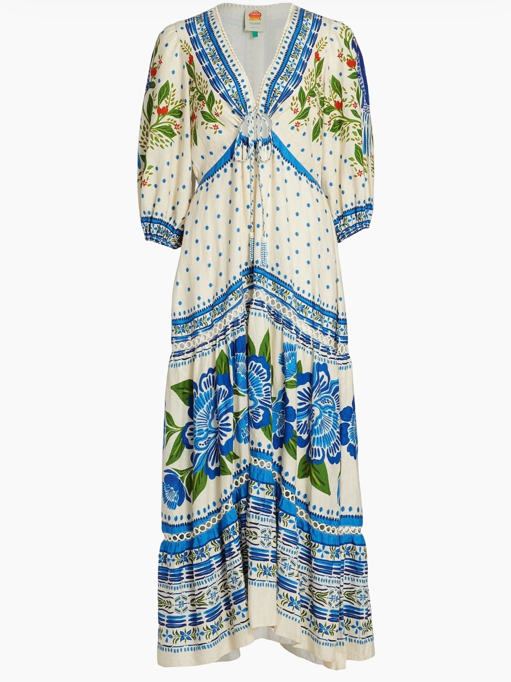 FARM Rio Macaw Flight Tiered Maxi Dress